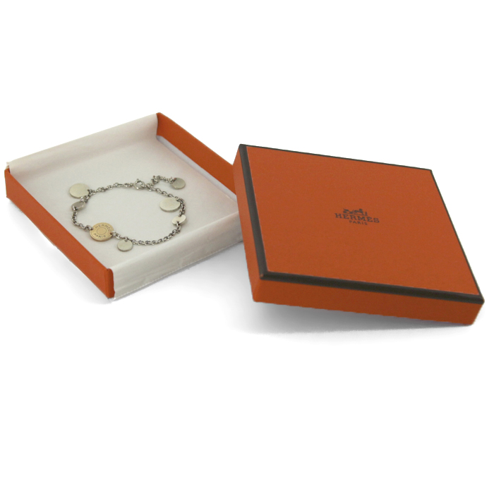 Bracelet Hermes Confettis en argent et or rose - Detail D2