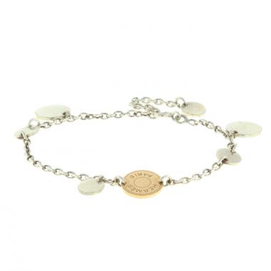 Brazalete Hermes Confettis en plata y oro rosa