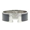 Bracelet ouvrant Hermes Clic Clac grand modèle en palladium et émail gris - 00pp thumbnail