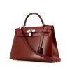 Hermes Kelly 32 cm handbag in burgundy box leather - 00pp thumbnail
