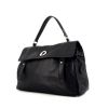 Yves Saint Laurent Muse Two large model handbag in black leather and black canvas - 00pp thumbnail