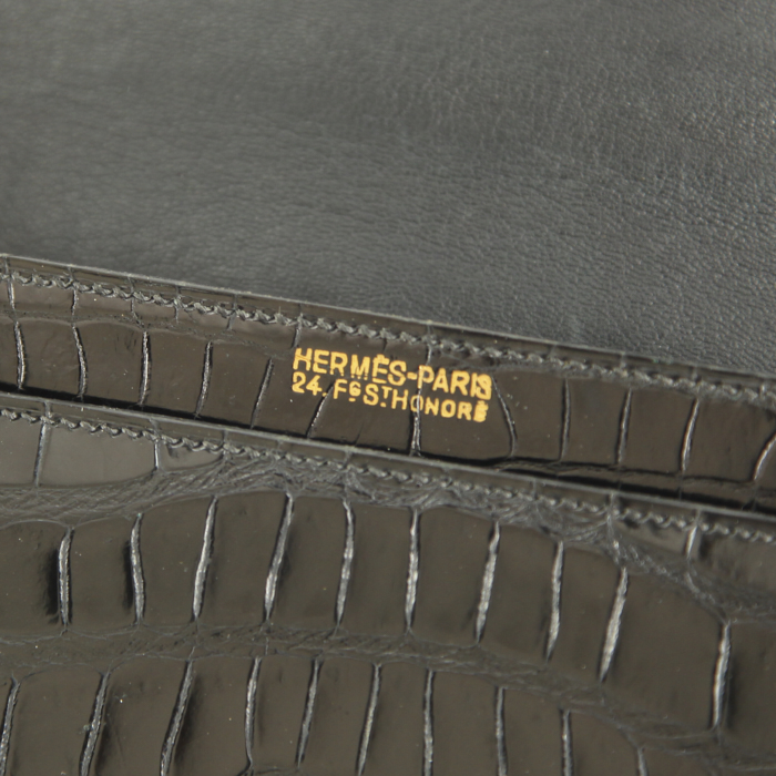 Borsa Hermes Vintage in coccodrillo nero - Detail D3