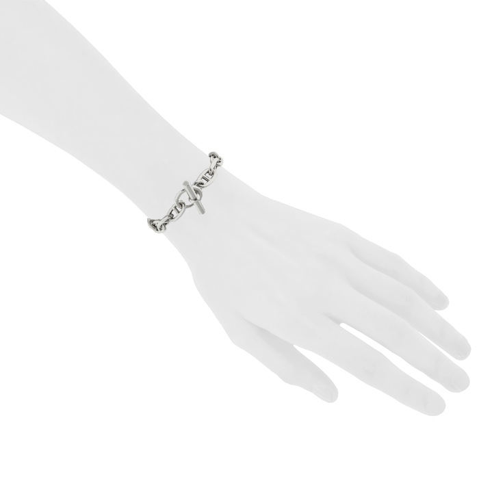 Bracelet Hermes Chaine d'Ancre moyen modèle en argent - Detail D1