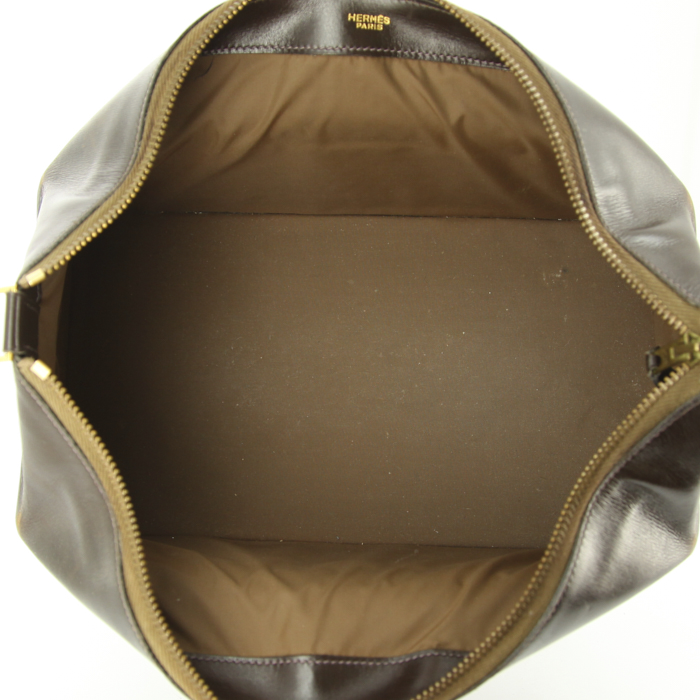 Beauty Hermes in pelle box marrone scuro - Detail D2