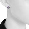 Van Cleef & Arpels Pure Alhambra large model earrings in white gold and mother of pearl - Detail D1 thumbnail