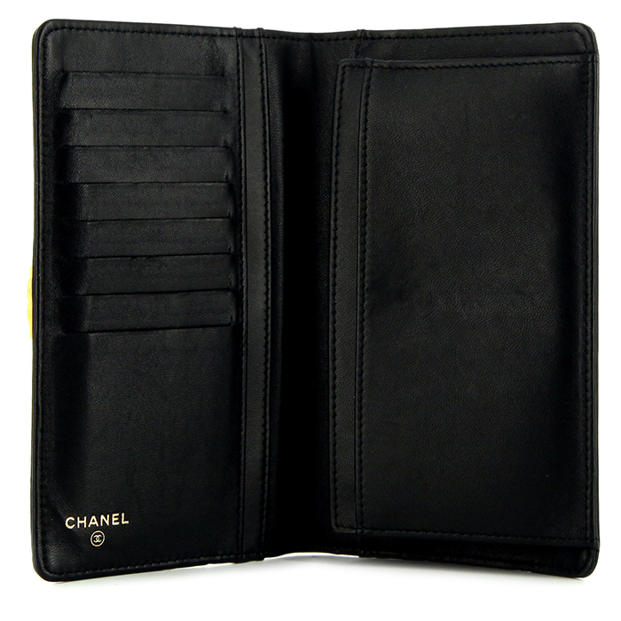 Chanel wallet in black quilted leather - Detail D2