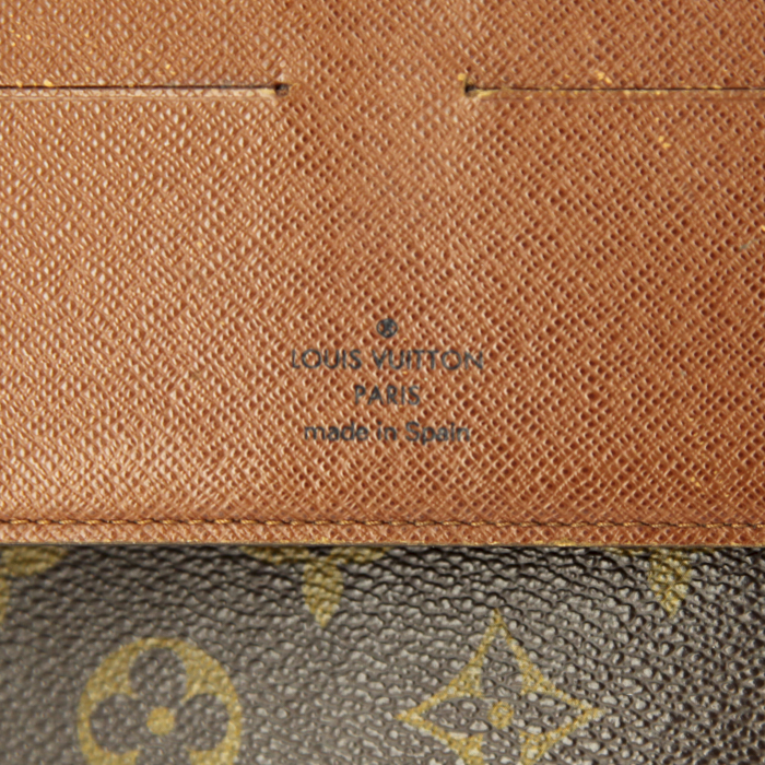 Portefeuille Louis Vuitton Zippy en toile monogram et cuir marron - Detail D3