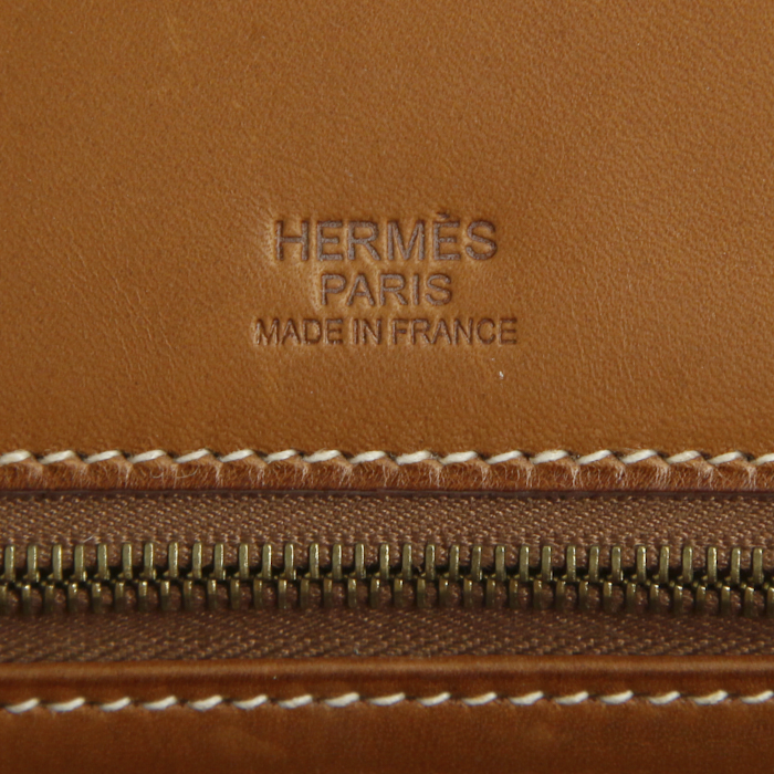 Sac à main Hermes Birkin 30 cm Grizzly en veau doblis marron et cuir Barénia marron - Detail D3