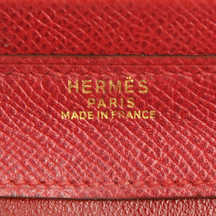 Hermes Berry shopping bag in red epsom leather - Detail D3