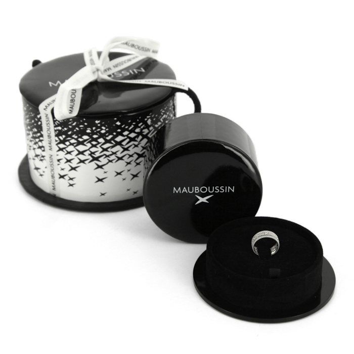 Sortija Mauboussin Le Premier Jour modelo grande en oro blanco y diamantes - Detail D2