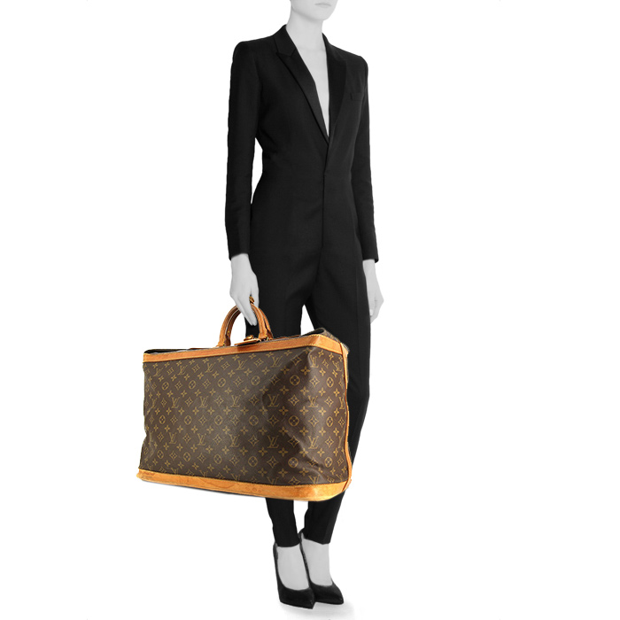 Sac de voyage Louis Vuitton Cruiser en toile monogram enduite et cuir naturel - Detail D1