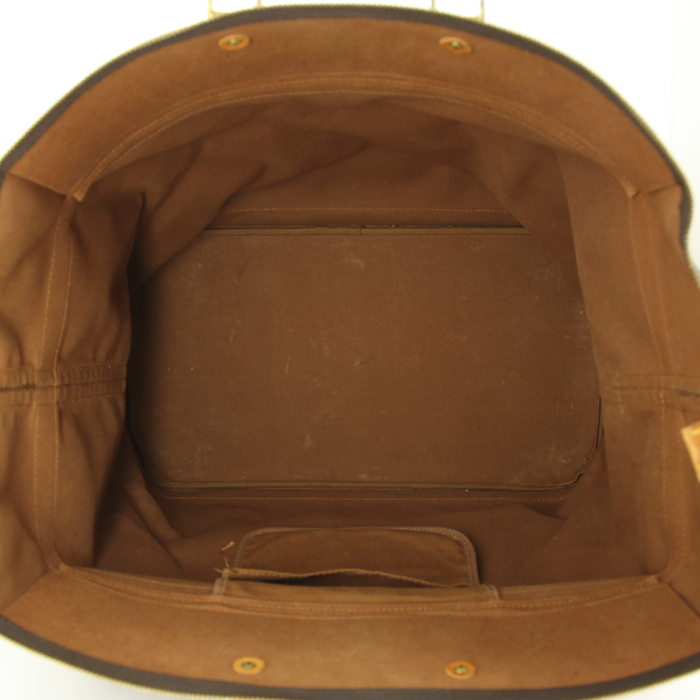 Sac de voyage Louis Vuitton Cruiser en toile monogram enduite et cuir naturel - Detail D2