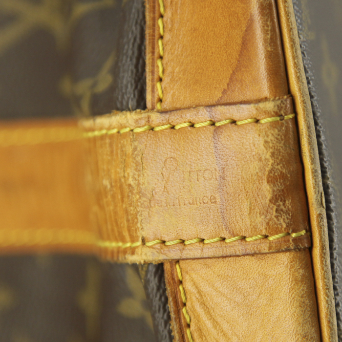 Sac de voyage Louis Vuitton Cruiser en toile monogram enduite et cuir naturel - Detail D3