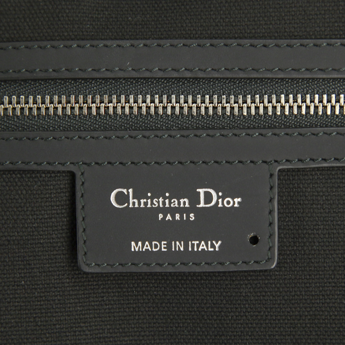 Dior Panarea handbag in black canvas cannage and black leather - Detail D3