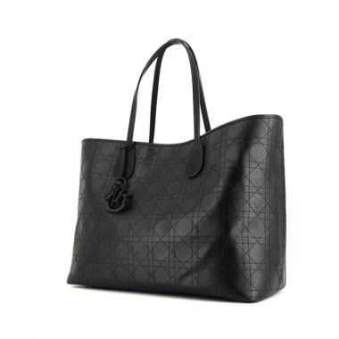 Borsa Dior Panarea in tela cannage nera cannage e pelle nera