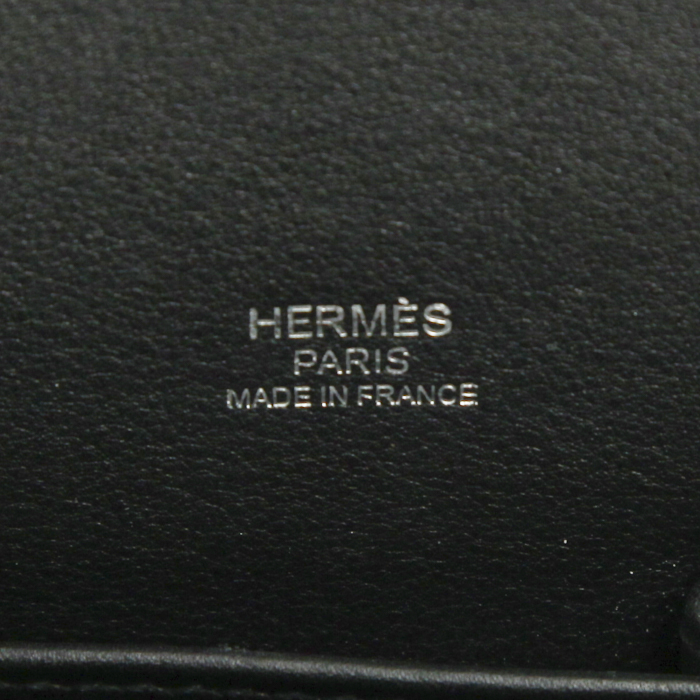 Sac besace Hermes Jypsiere petit modèle en cuir Swift noir - Detail D3