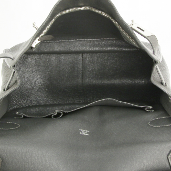 Hermes Jypsiere large model messenger bag in anthracite grey togo leather - Detail D2