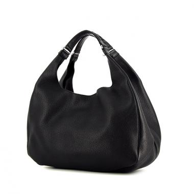 Bottega Veneta Campana handbag in black grained leather