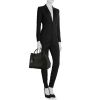 Dior Open Bar shopping bag in black grained leather - Detail D2 thumbnail