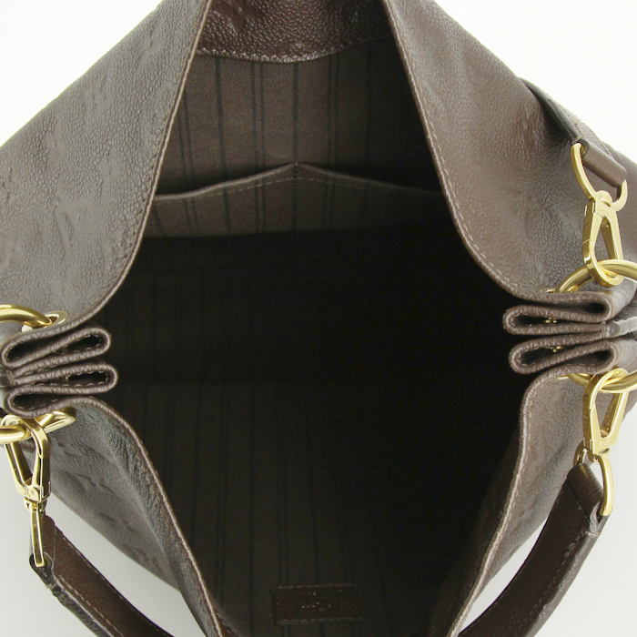 Sac cabas Louis Vuitton Metis en cuir monogram empreinte marron-foncé - Detail D3