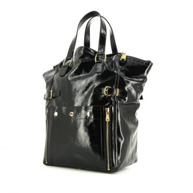 Bolso de mano Saint Laurent Downtown modelo grande en charol negro