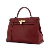 Hermes Kelly 35 cm handbag in burgundy togo leather - 00pp thumbnail