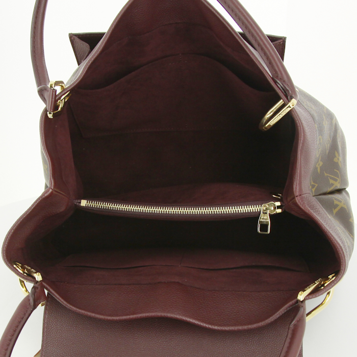 Louis Vuitton Olympe handbag in brown monogram canvas and burgundy leather - Detail D2