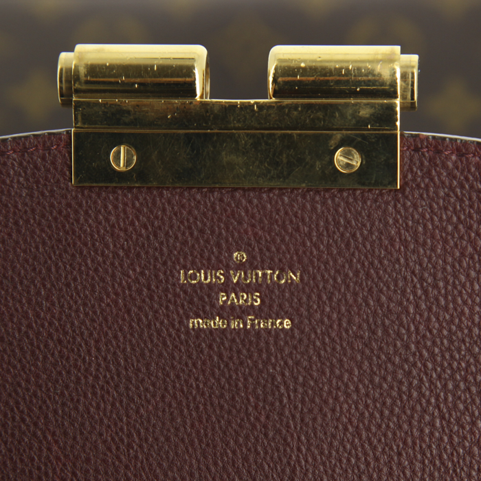 Louis Vuitton Olympe handbag in brown monogram canvas and burgundy leather - Detail D3