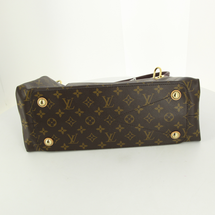 Louis Vuitton Olympe handbag in brown monogram canvas and burgundy leather - Detail D4