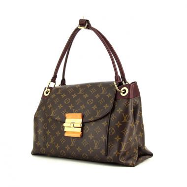 Bolso de mano Louis Vuitton Olympe en lona Monogram marrón y cuero color burdeos