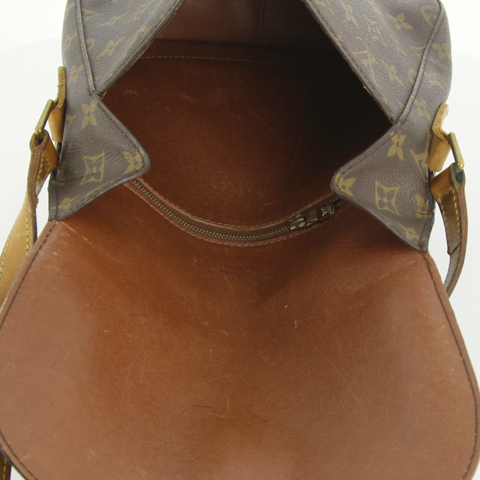 Louis Vuitton Saint Cloud shoulder bag in brown monogram canvas and natural leather - Detail D2