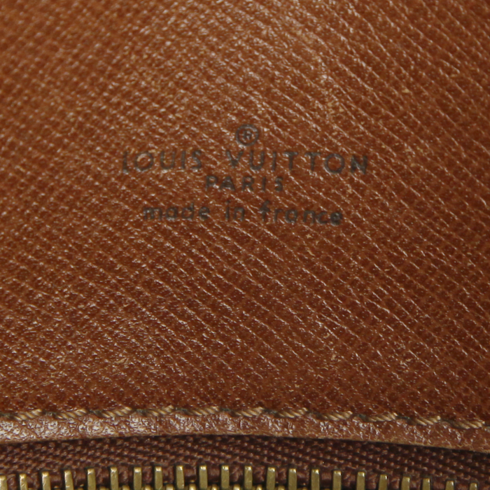 Bolso bandolera Louis Vuitton Saint Cloud en lona Monogram marrón y cuero natural - Detail D3