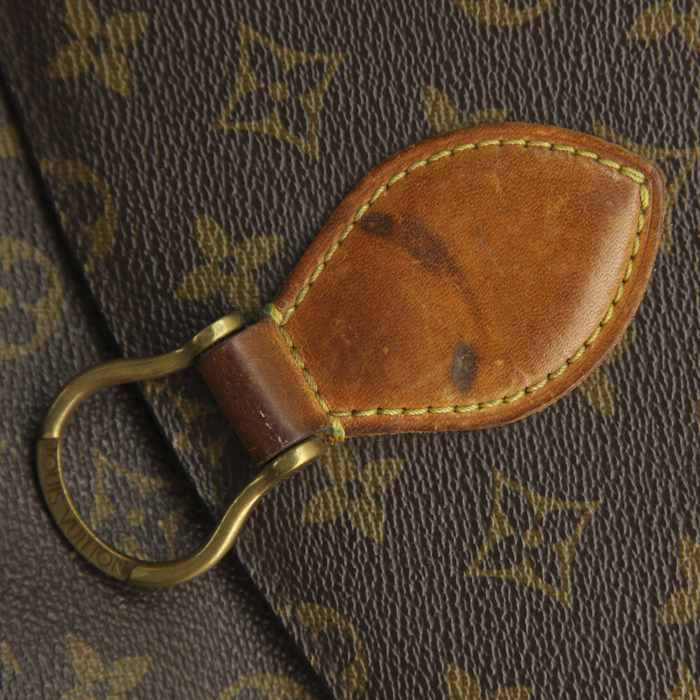 Sac bandoulière Louis Vuitton Saint Cloud en toile monogram marron et cuir naturel - Detail D5