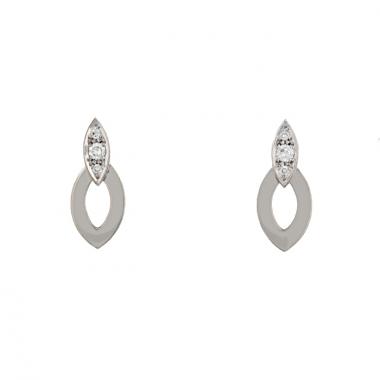 Boucles d'oreilles poissardes Cartier Diadea en or blanc et diamants