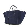 Celine Phantom handbag in dark blue suede and blue leather - 00pp thumbnail