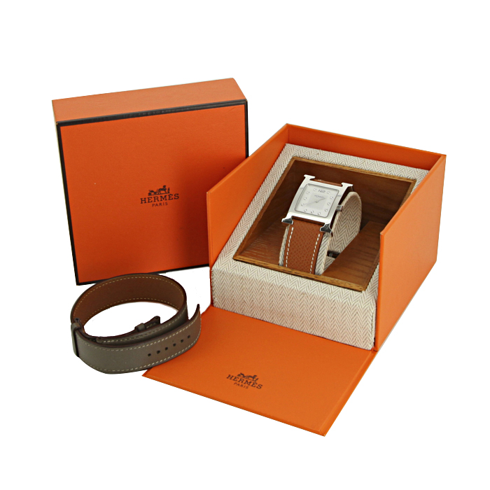 Hermes Heure H watch in stainless steel Ref:  HH1.510 Circa  2010 - Detail D2