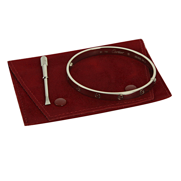 Bracciale Cartier Love in oro bianco - Detail D2