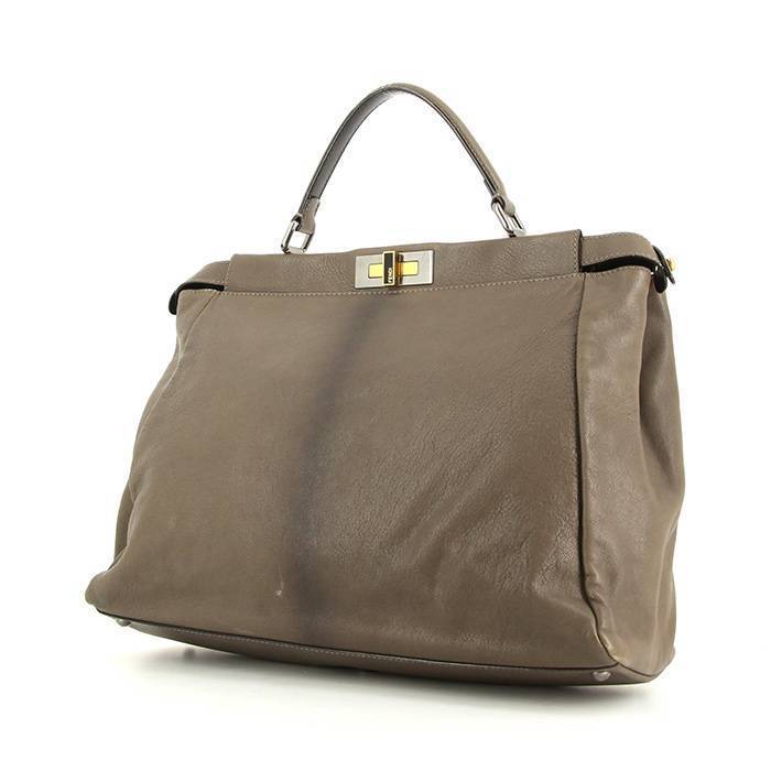 Fendi Peekaboo medium model handbag in grey leather - 00pp