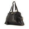 Yves Saint Laurent Muse medium model handbag in dark brown leather - 00pp thumbnail