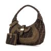 Fendi handbag in dark brown and golden brown monogram canvas and golden brown braided leather - 00pp thumbnail