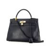Hermes Kelly 32 cm handbag in dark blue epsom leather - 00pp thumbnail