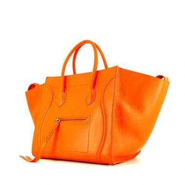 Bolso de mano Celine Phantom en cuero naranja
