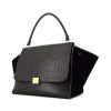 Celine Trapeze large model bag in black leather and black suede - 00pp thumbnail