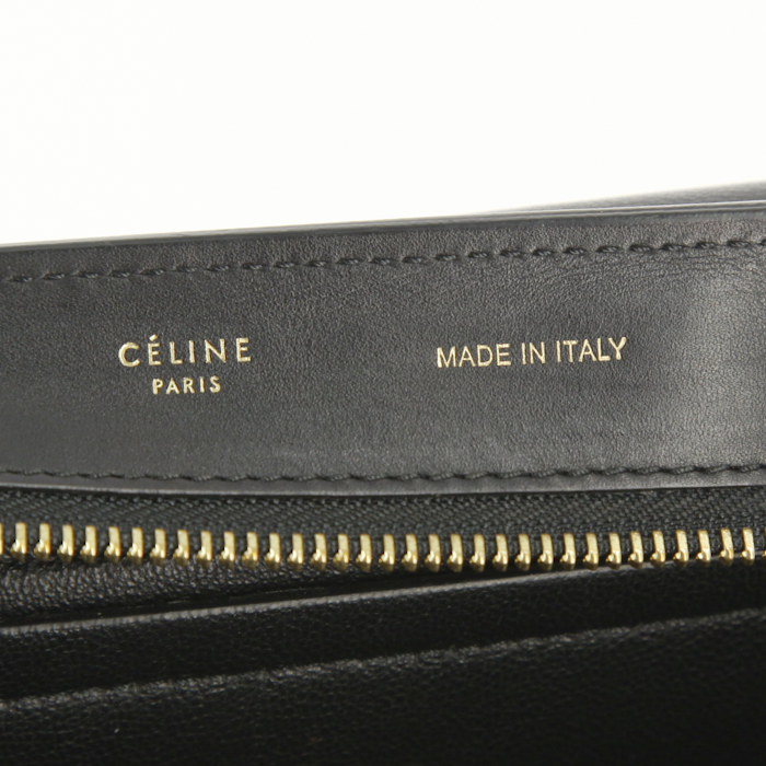 Bolso Celine Trapeze modelo grande en cuero negro y ante negro - Detail D3