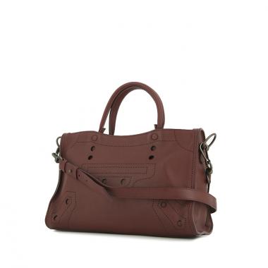 Sac à main Balenciaga Blackout city en cuir prune