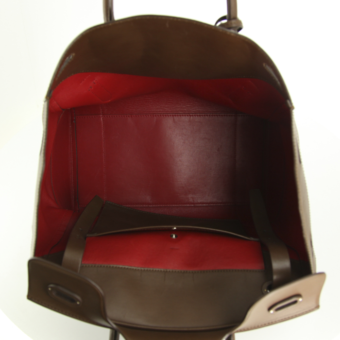 Ralph Lauren Ricky large model handbag in chocolate brown leather - Detail D2