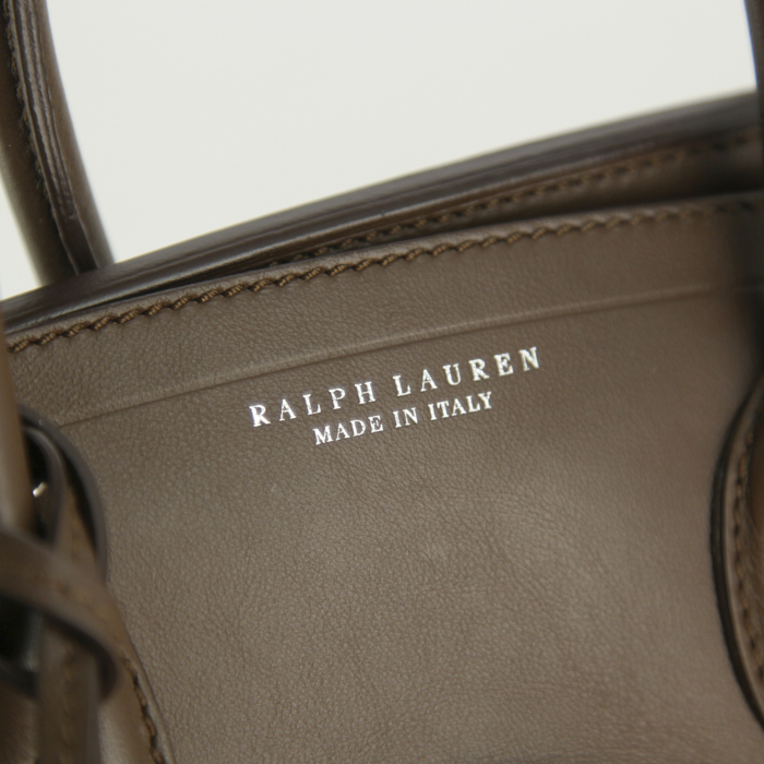 Ralph Lauren Ricky large model handbag in chocolate brown leather - Detail D4