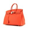 Hermes Birkin 35 cm handbag in orange Capucine leather taurillon clémence - 00pp thumbnail