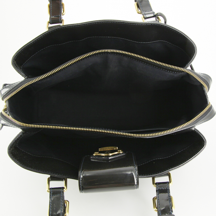 Borsa Louis Vuitton Melrose Avenue in pelle verniciata monogram blu notte - Detail D2