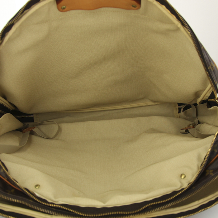 Louis Vuitton Alize travel bag in monogram canvas and natural leather - Detail D3